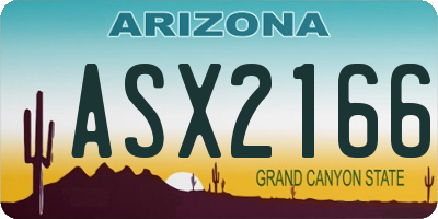 AZ license plate ASX2166