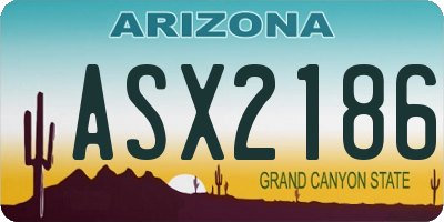 AZ license plate ASX2186