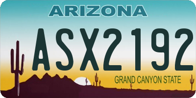 AZ license plate ASX2192