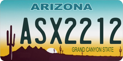 AZ license plate ASX2212