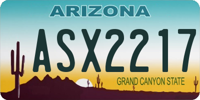 AZ license plate ASX2217