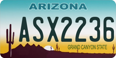 AZ license plate ASX2236
