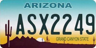 AZ license plate ASX2249