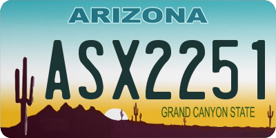 AZ license plate ASX2251