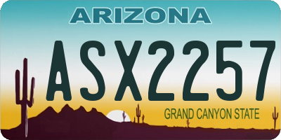 AZ license plate ASX2257