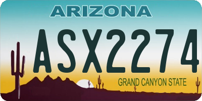 AZ license plate ASX2274