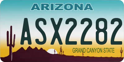 AZ license plate ASX2282