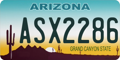 AZ license plate ASX2286