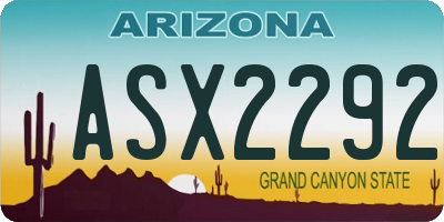 AZ license plate ASX2292