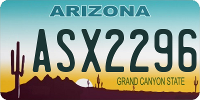 AZ license plate ASX2296