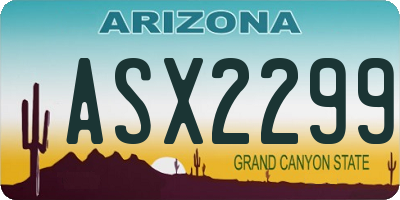 AZ license plate ASX2299