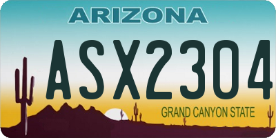 AZ license plate ASX2304