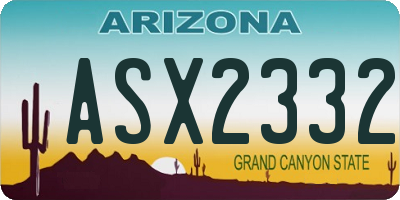 AZ license plate ASX2332