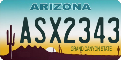 AZ license plate ASX2343