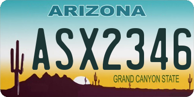 AZ license plate ASX2346