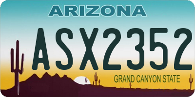 AZ license plate ASX2352