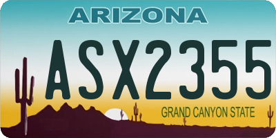 AZ license plate ASX2355