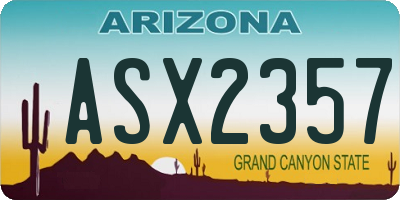 AZ license plate ASX2357