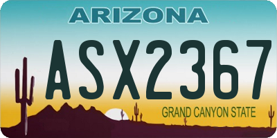 AZ license plate ASX2367