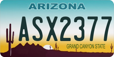 AZ license plate ASX2377