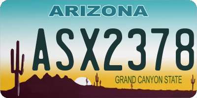 AZ license plate ASX2378