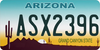AZ license plate ASX2396