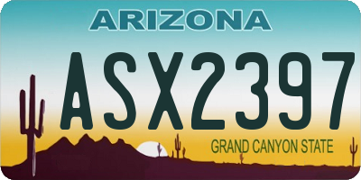 AZ license plate ASX2397