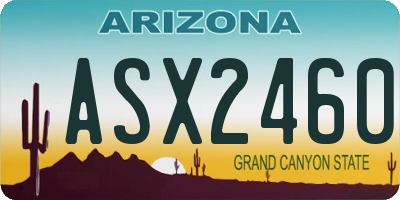 AZ license plate ASX2460