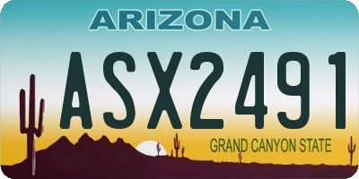 AZ license plate ASX2491