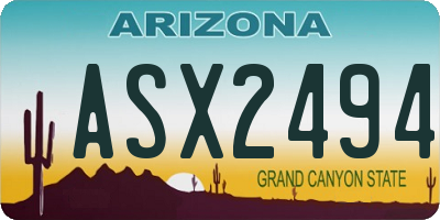 AZ license plate ASX2494