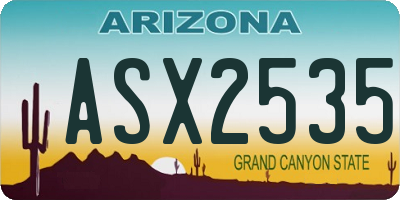 AZ license plate ASX2535
