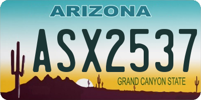 AZ license plate ASX2537
