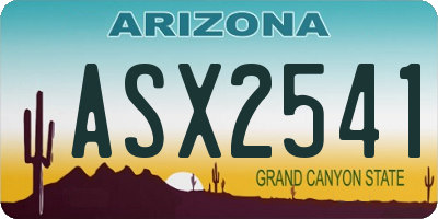 AZ license plate ASX2541