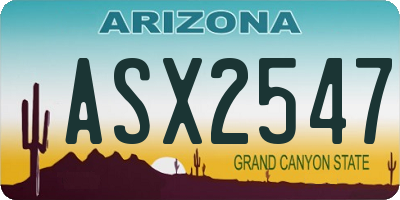 AZ license plate ASX2547