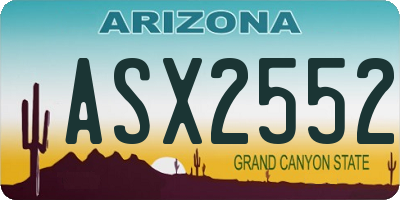 AZ license plate ASX2552