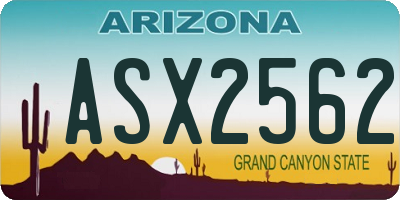 AZ license plate ASX2562