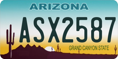 AZ license plate ASX2587