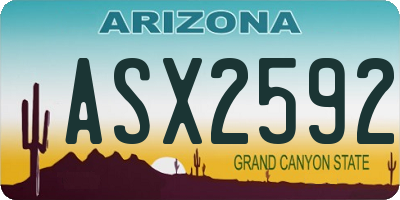 AZ license plate ASX2592