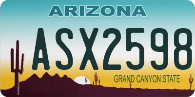 AZ license plate ASX2598