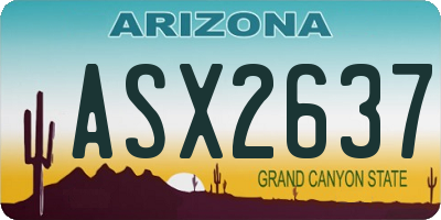 AZ license plate ASX2637