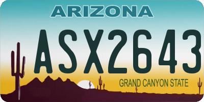 AZ license plate ASX2643