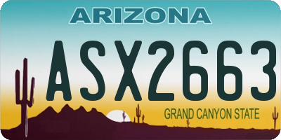 AZ license plate ASX2663