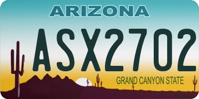 AZ license plate ASX2702