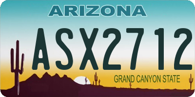 AZ license plate ASX2712