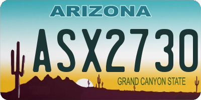 AZ license plate ASX2730