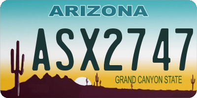 AZ license plate ASX2747