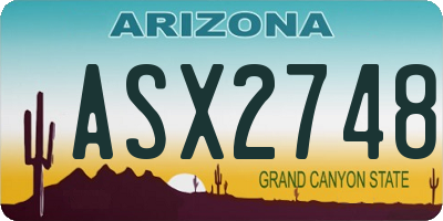 AZ license plate ASX2748