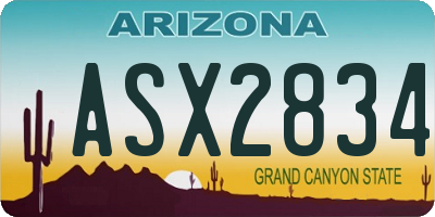 AZ license plate ASX2834