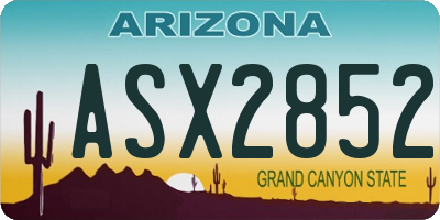 AZ license plate ASX2852