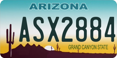 AZ license plate ASX2884